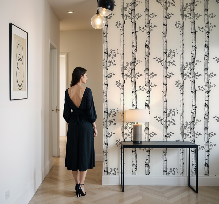 Pozimi velika drevesa Tapeta za vhod - TenStickers