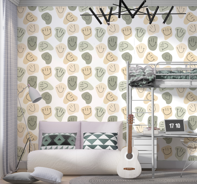 Pozitivne barve s preprostimi smeškoti Tapete za mladinske sobe - TenStickers