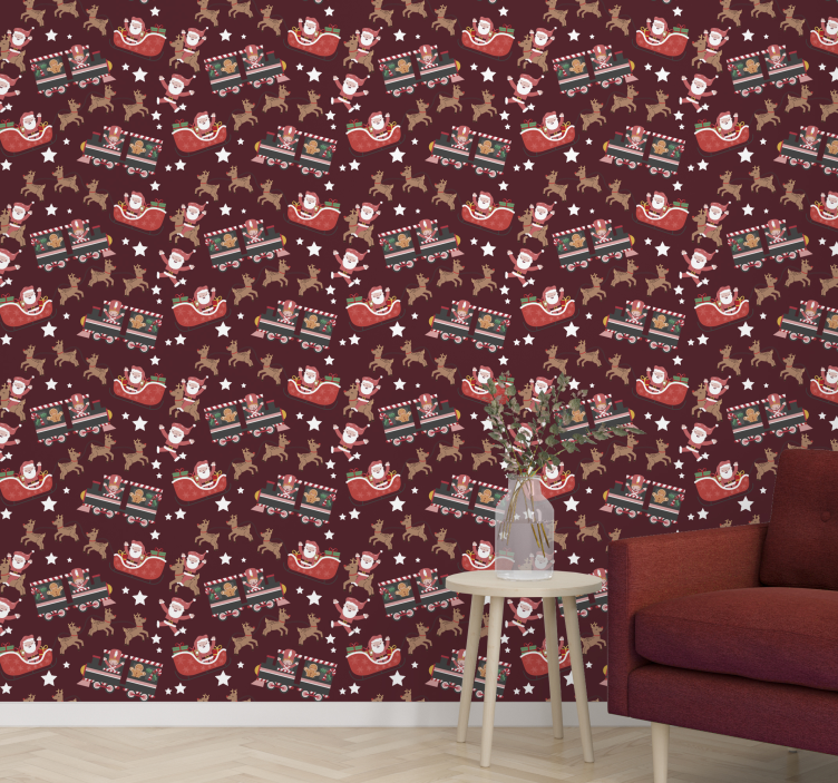 Praznične božičkove sani božično ozadje za tapete - TenStickers