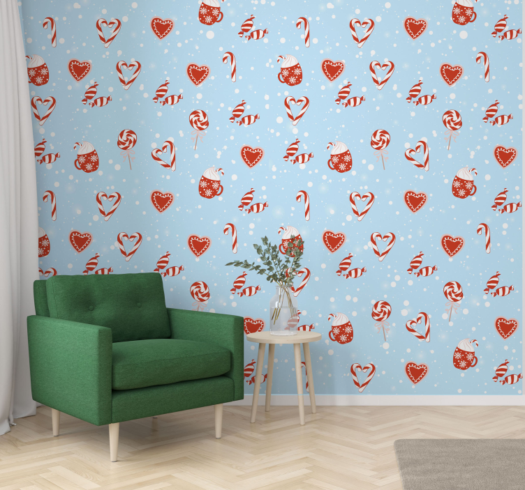 Praznične sladke dobrote božično ozadje za tapete - TenStickers