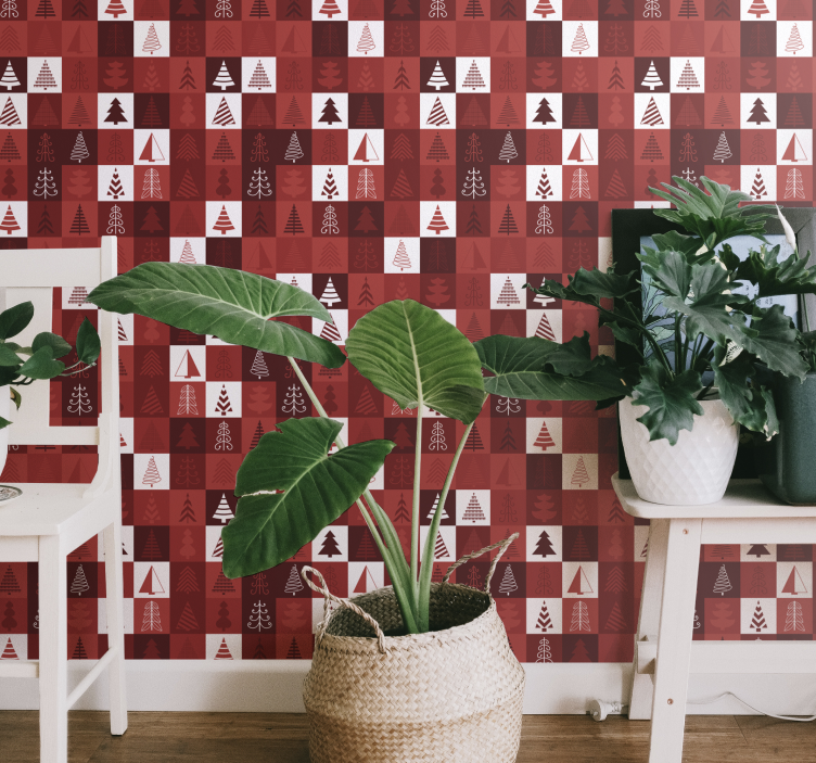 Praznični vzorci dreves božično ozadje za tapete - TenStickers