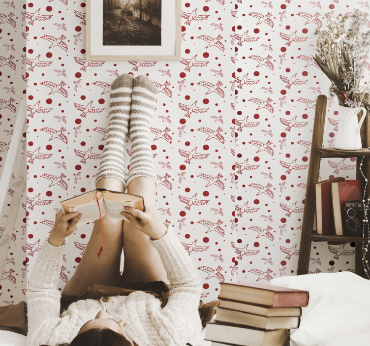 Ptiči in pike tapeta z živalmi - TenStickers