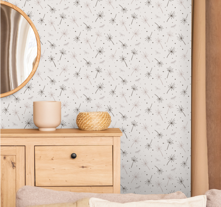 Sivi regrat navdih tapeta z motivom vrtnice - TenStickers