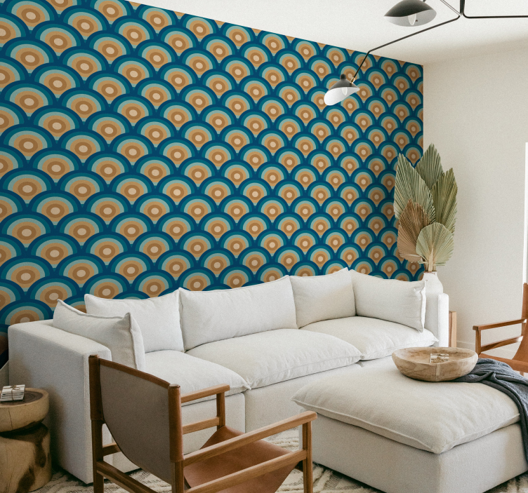 Vintage tapeta s krogi iz 60-ih - TenStickers