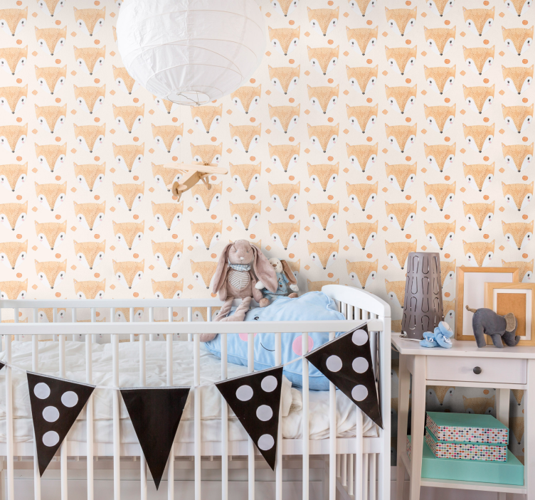 Ročno poslikana lisica Barvito ozadje za otroško sobo - TenStickers