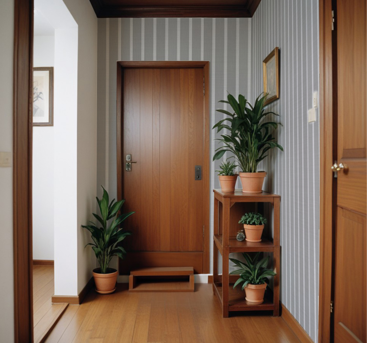 Sive črte Hodnikovski tapeti - TenStickers