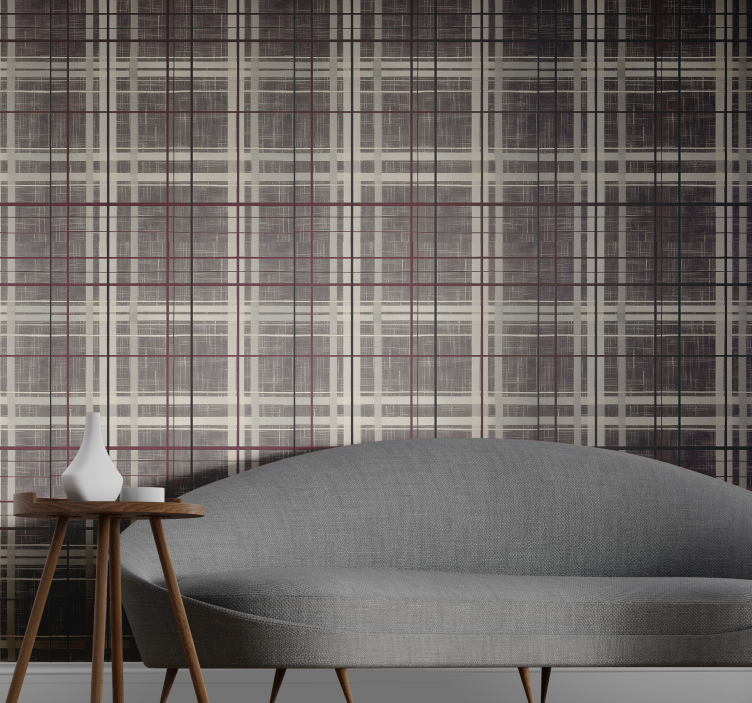 škotski vzorec s kamnitim učinkom kvadratno tapeta - TenStickers