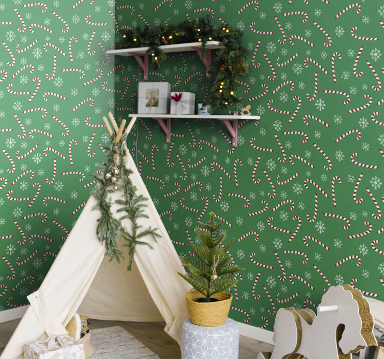 Sladkarije božična spalnica tapeta - TenStickers