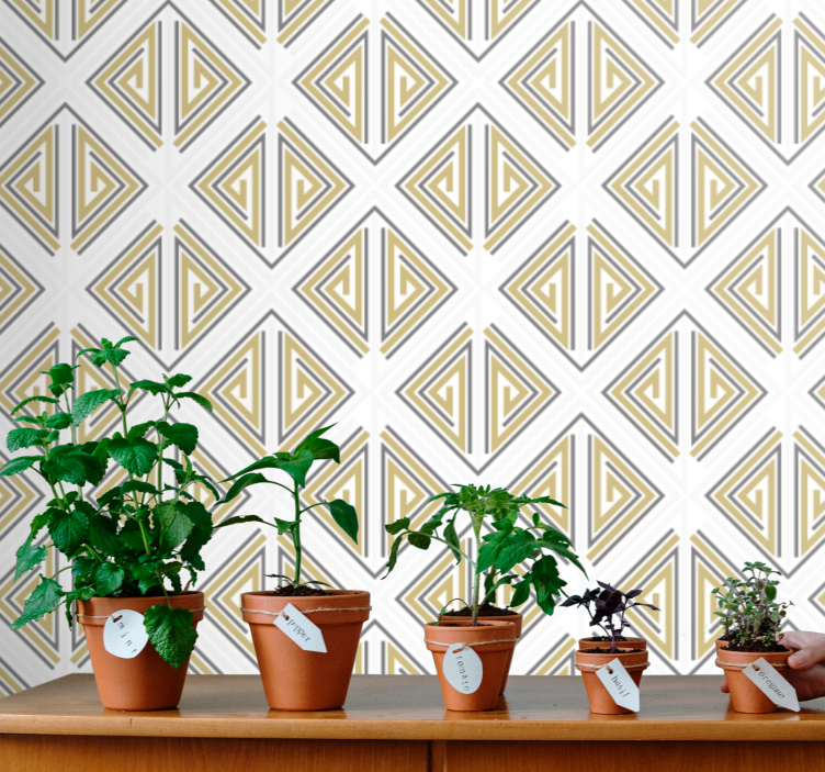 Stilizirani trikotni vzorci geometrijski zidni papir - TenStickers
