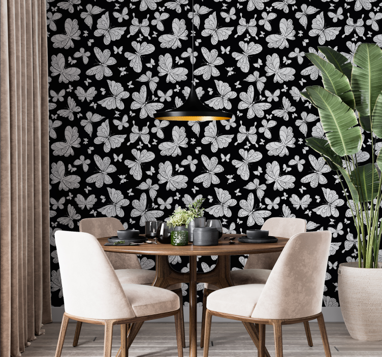 črni metulji tapeta metulj - TenStickers