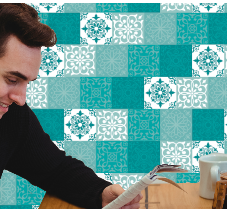 Turkizne ploščice vinil tapeta - TenStickers