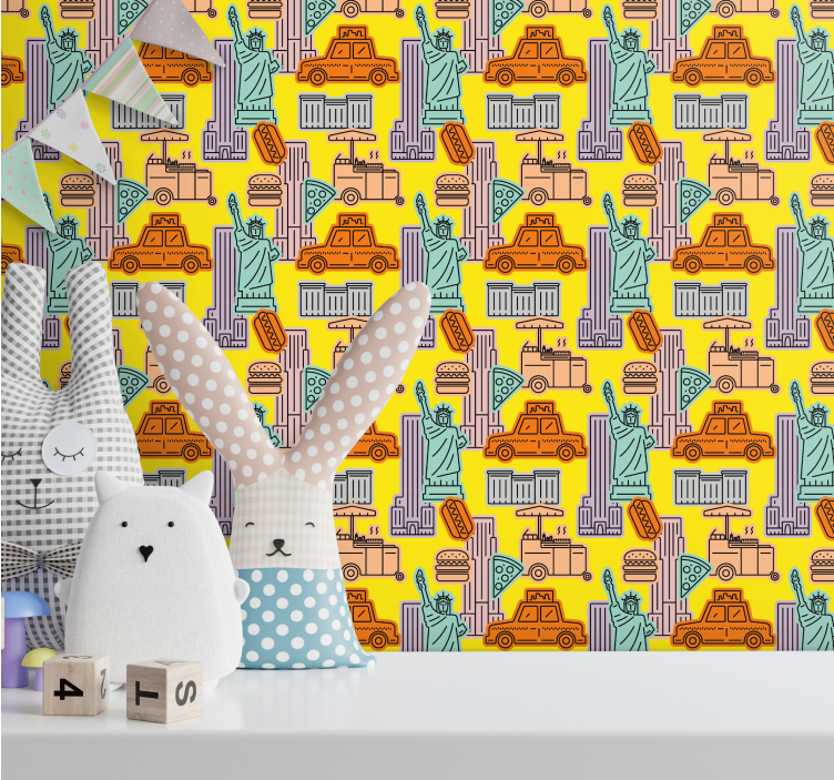 Tema mestnega taksija Tapete z motivi New Yorka - TenStickers