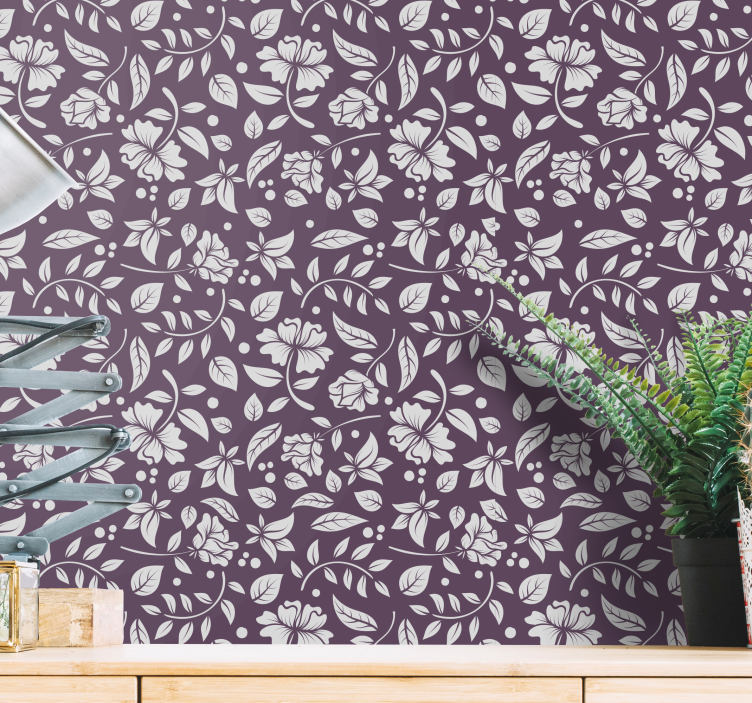 Temo gracioznih cvetov tapeta z motivom vrtnice - TenStickers