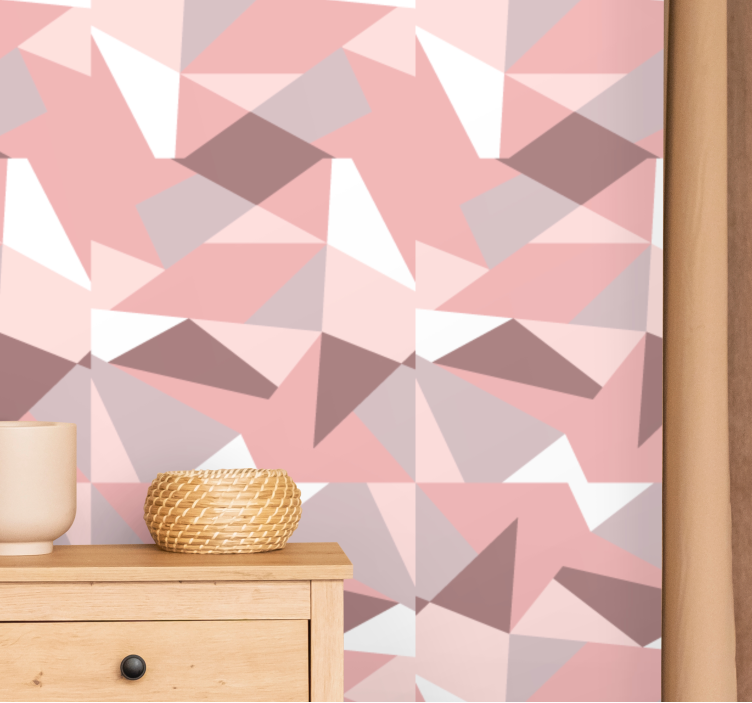 Textured pink patterns geometrijski zidni papir - TenStickers