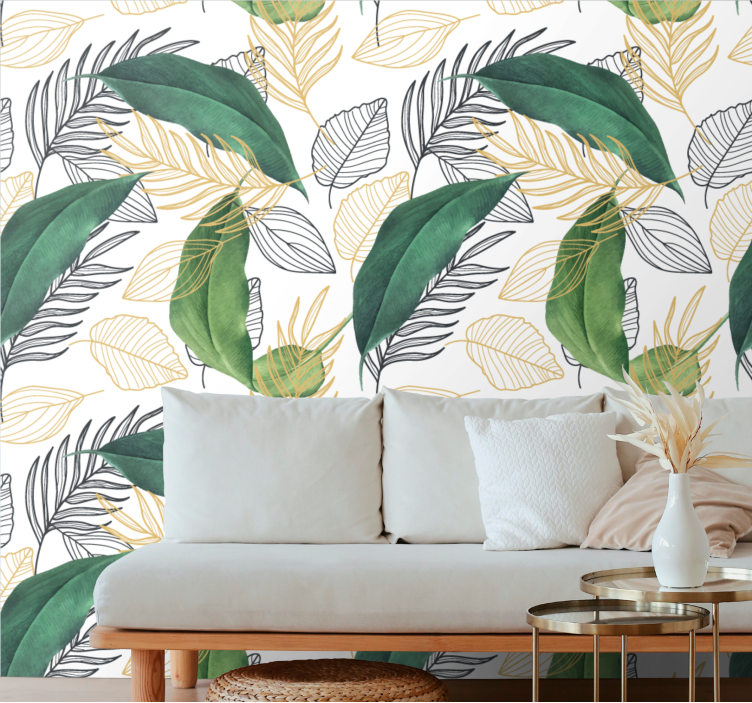 Tropical green foliage tapeta narave - TenStickers