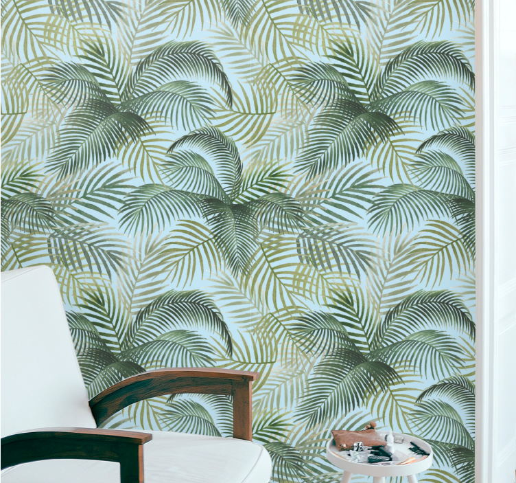 Tropical palm fronds tapeta narave - TenStickers