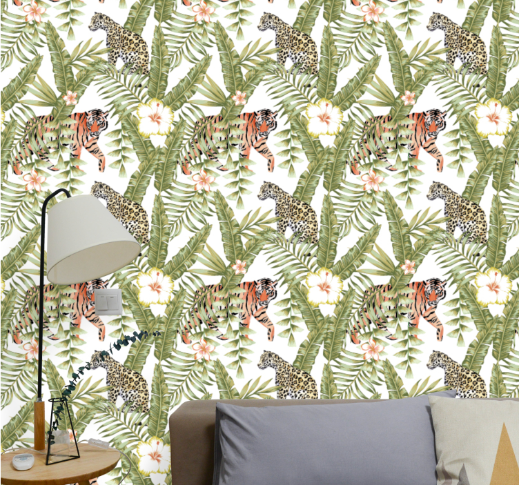 Tropska džungla favna tapeta z živalmi - TenStickers