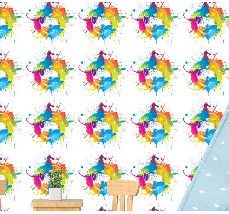 Učinek brizganja barve umetniško tapeta - TenStickers