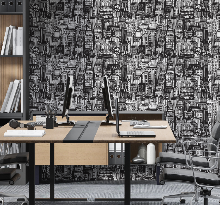 Urbana skica kaosa tapeta mesta in države - TenStickers