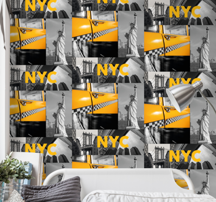 Urbani kolaž tapeta mesta in države - TenStickers