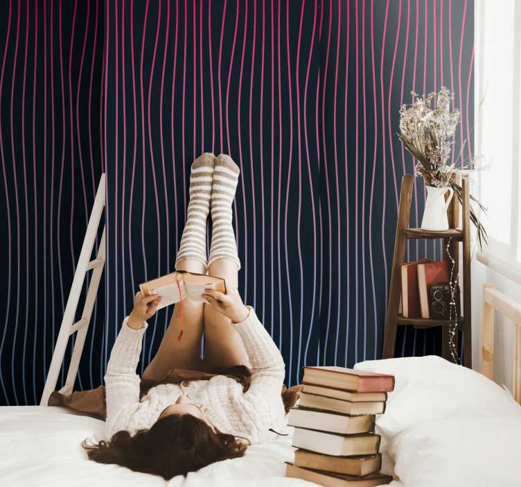 Vaporwave črtaste navpične tapete - TenStickers