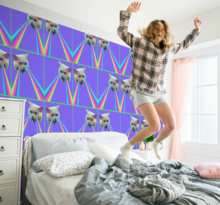 Vaporwave laser cat tapeta - TenStickers