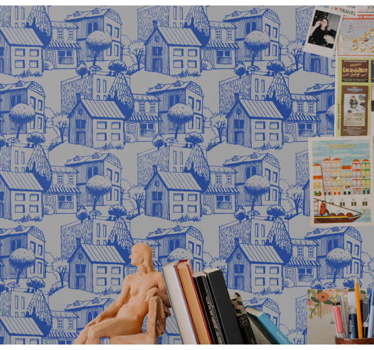 Vintage fasade tapeta za domačo pisarno - TenStickers