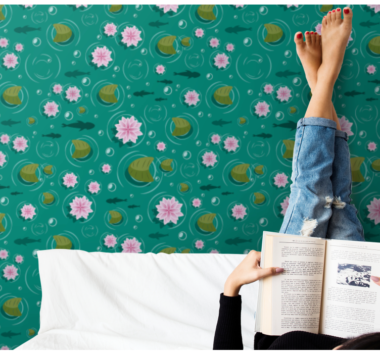 Vodni cvetovi tapeta narave - TenStickers