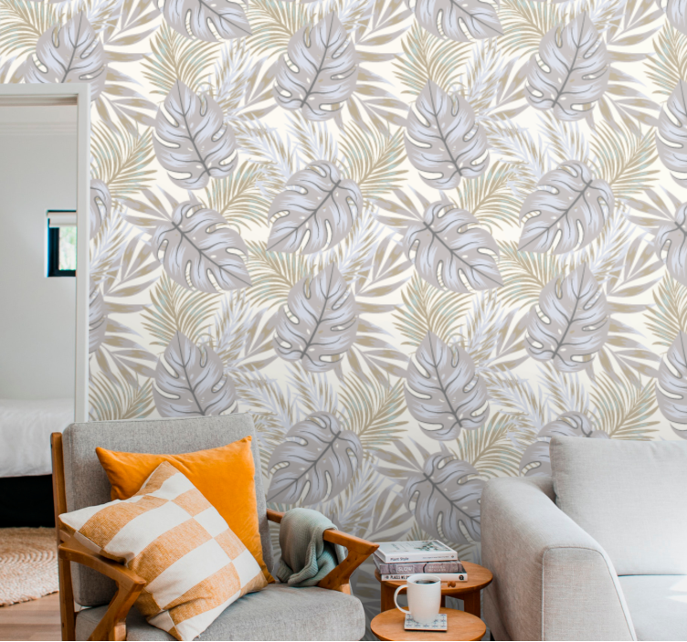 Monstera eleganten motiv tapeta z listi - TenStickers