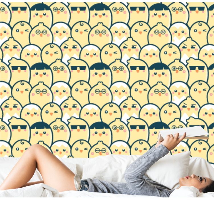 Vzorec ljubkih sov tapeta z živalmi - TenStickers