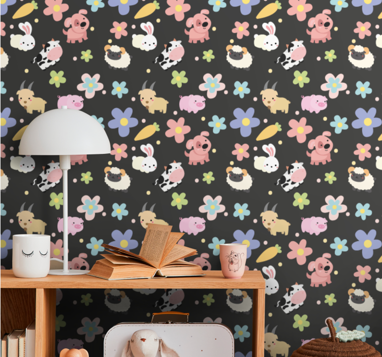 Zabaven živalski vzorec živali ozadje - TenStickers