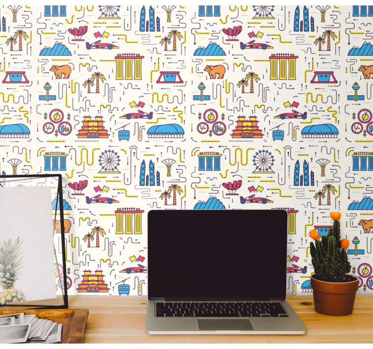 Zabavno mesto tapeta mesta in države - TenStickers