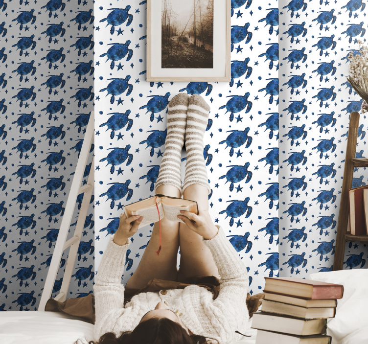 želva z živalskimi tapeta galaksijskega vzorca - TenStickers