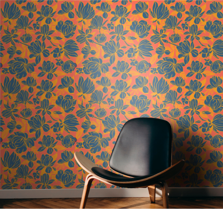 živahna cvetna kompozicija tapeta z motivom vrtnice - TenStickers