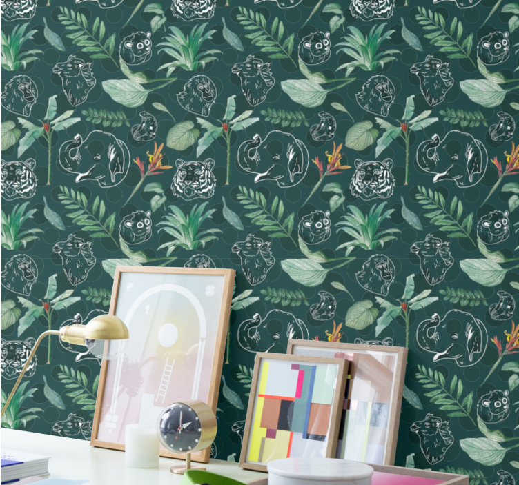 živalski obrazi Tapete z deževnim gozdom - TenStickers