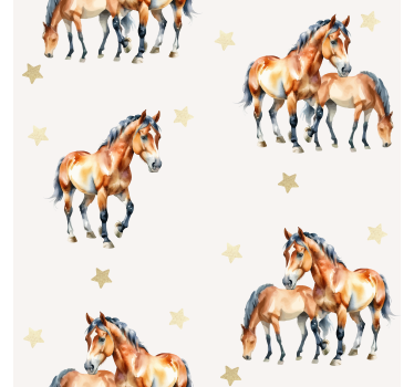 Mati in žrebe tapeta konj - TenStickers