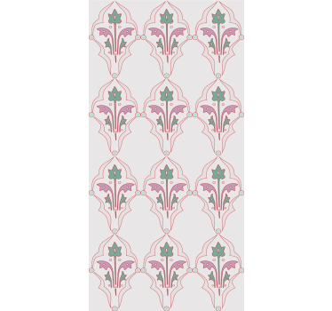 Damasco floral motif tapeta z motivom vrtnice - TenStickers