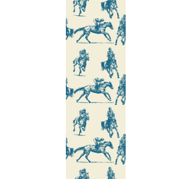 Modra in bež barva tapeta za spalnico - TenStickers