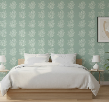 Tapeta z motivom vrtnice zelena minimalistična cvetlica - TenStickers
